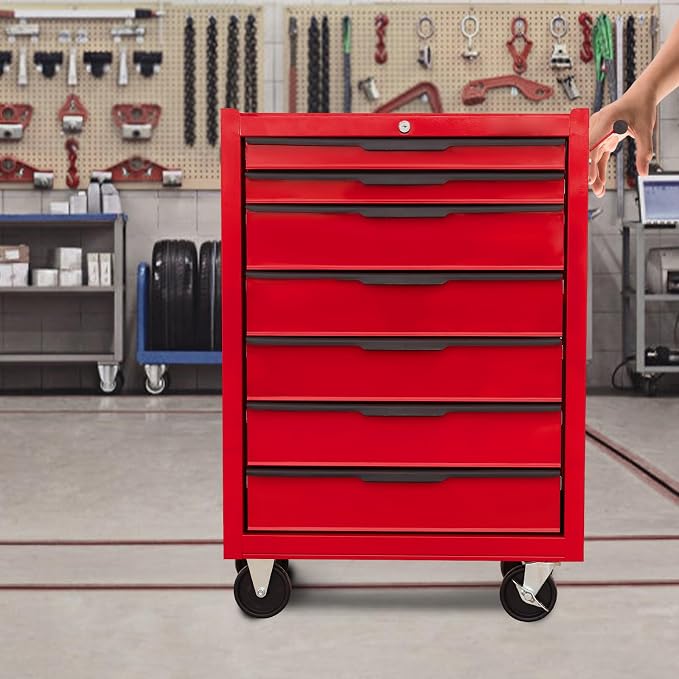 7-Drawer Rolling Tool Chest Cabinet, Large Capacity Metal Tool Box - Image 6