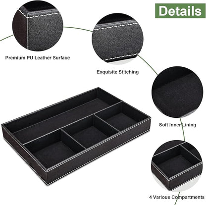 GORESE 2 Pieces Faux Leather Valet Tray - Image 4