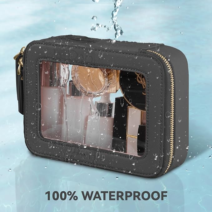 Prite Clear Makeup Bag Cosmetic Organizer Case Waterproof Travel Toiletry Bag - Image 5