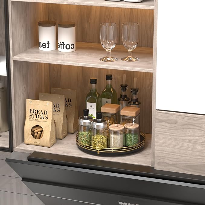 12" Oak Wood Lazy Susan Organizer, Lazy Susan - Image 7