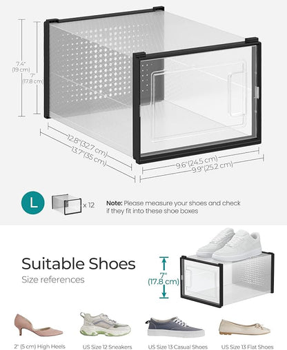 SONGMICS Shoe Boxes, Stackable Clear Plastic Boxes - Image 6