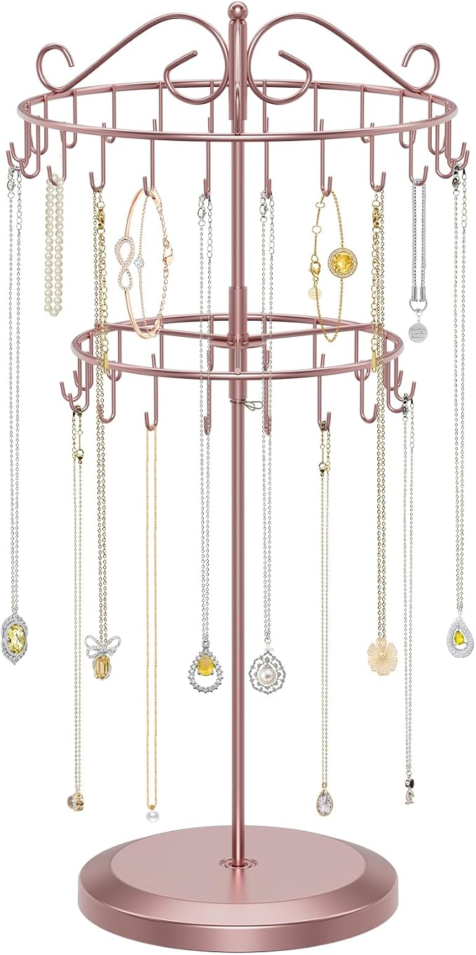 iDavosic.ly 2 Tier Rotating Necklace Holder Organizer by iDavosicly