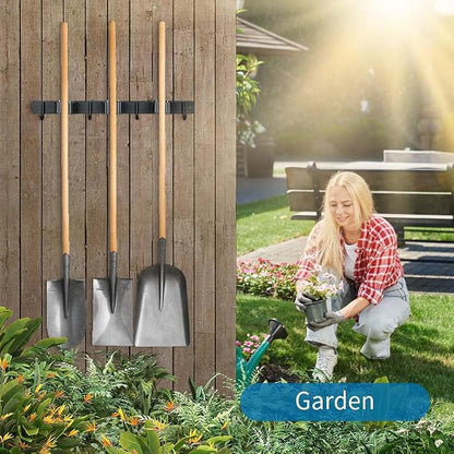 Broom Hanger and Mop Holder, Heavy Duty Garden Tool Organizer Rack Rake and - Image 7