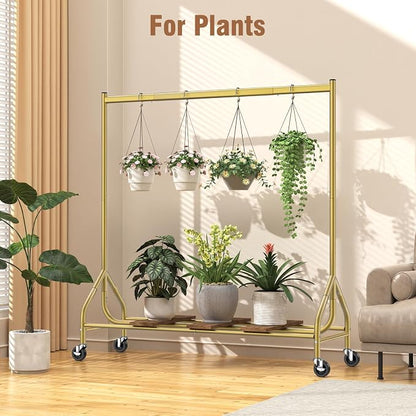 EAGMAK Heavy Duty Clothes Rack Load 420 LBS, Rolling Garment Rack - Image 8