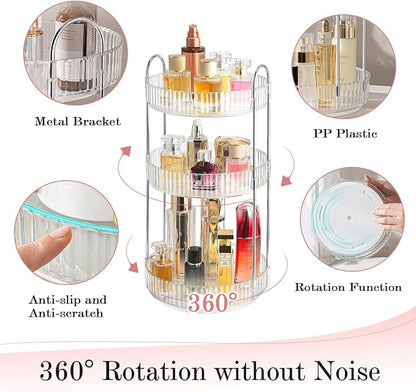 360° Rotating Makeup Organizer for Vanity, Spinning Cosmetics Organizer Holder - Image 2