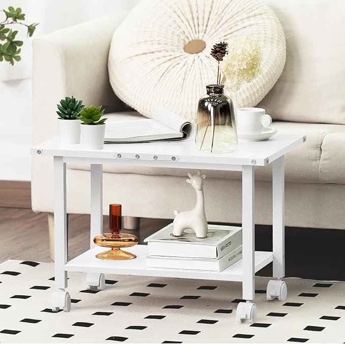 Lerliuo Under Desk Printer Stand, 2-Tier Industrial Mobile Printer Table - Image 2