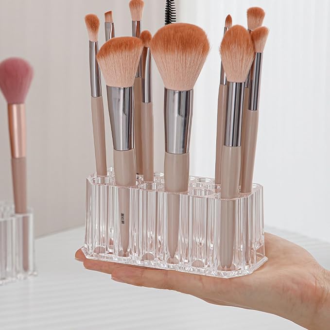 Clear Acrylic Lipstick Organizer Makeup Nail Brush Eyeliner Lip Liner Holder 26 - Image 5