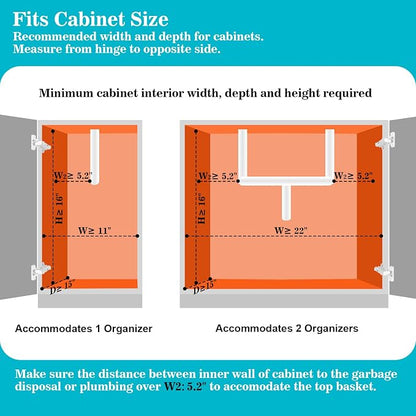 REALINN Under Sink Organizer, Pull Out Cabinet Organizer Slide Out Sink Shelf - Image 6