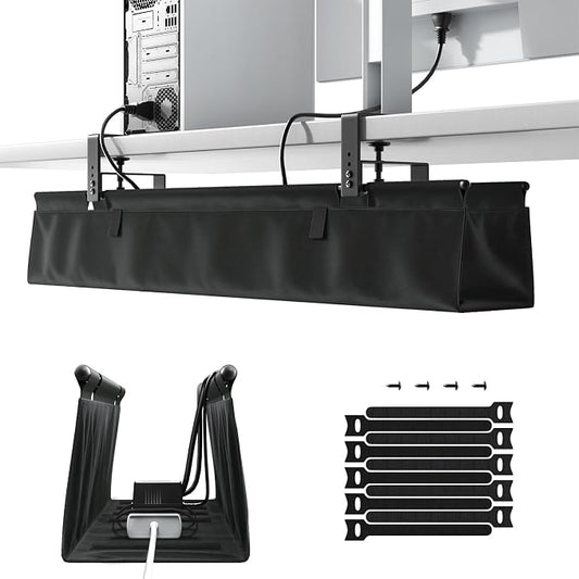 No Drill Under Desk Cable Management Tray by PUTILSENMOUNT