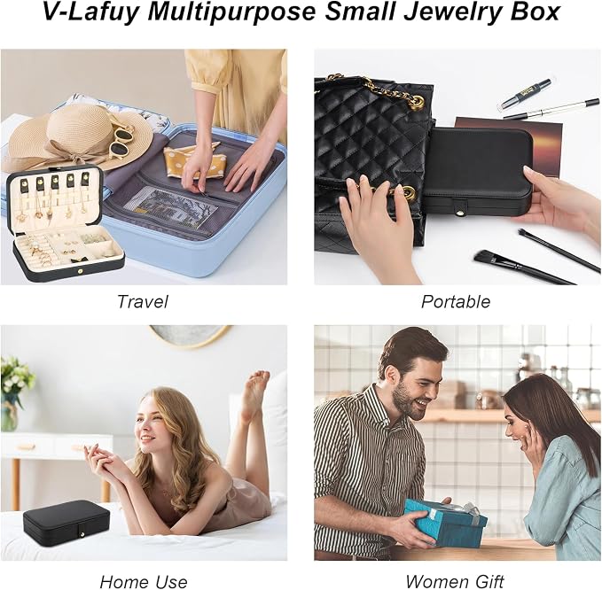 Small Jewelry Box, Travel Jewelry Case Portable Jewelry Boxes - Image 8