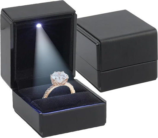 Novel Box Square Shaped Black Ring Box by NovelBoxCompanyLtd