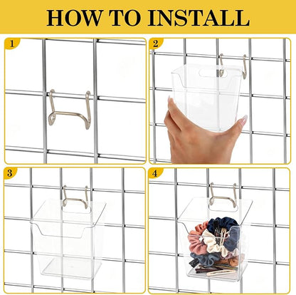 Klmnop 6 Pack Large Grid Wall Bins - Image 4