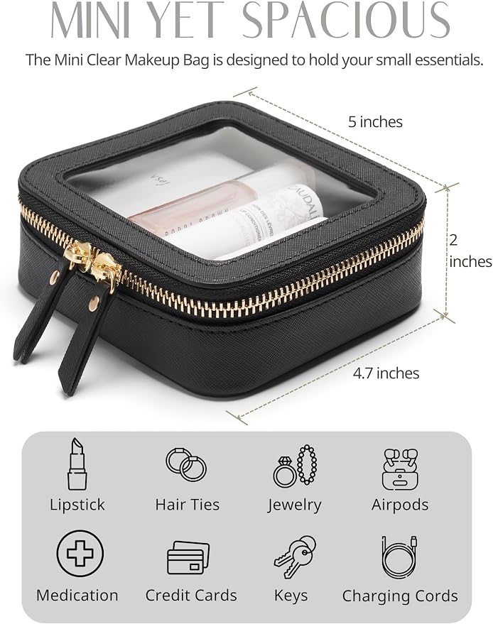 Popvibe Clear Makeup Bag Travel Cosmetic Case Transparent Toiletry Bag - Image 3