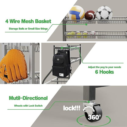 Garage Sports Equipment Organizer, Ball Storage - Image 4