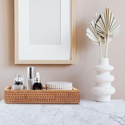Rattan Bathroom Vanity Tray, Toilet Tank Tray, Toilet Basket Tank Topper - Image 5