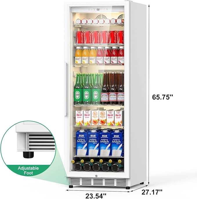 Commercial Merchandiser Refrigerator, 13.8 Cu Ft Display Beverage Fridge - Image 8