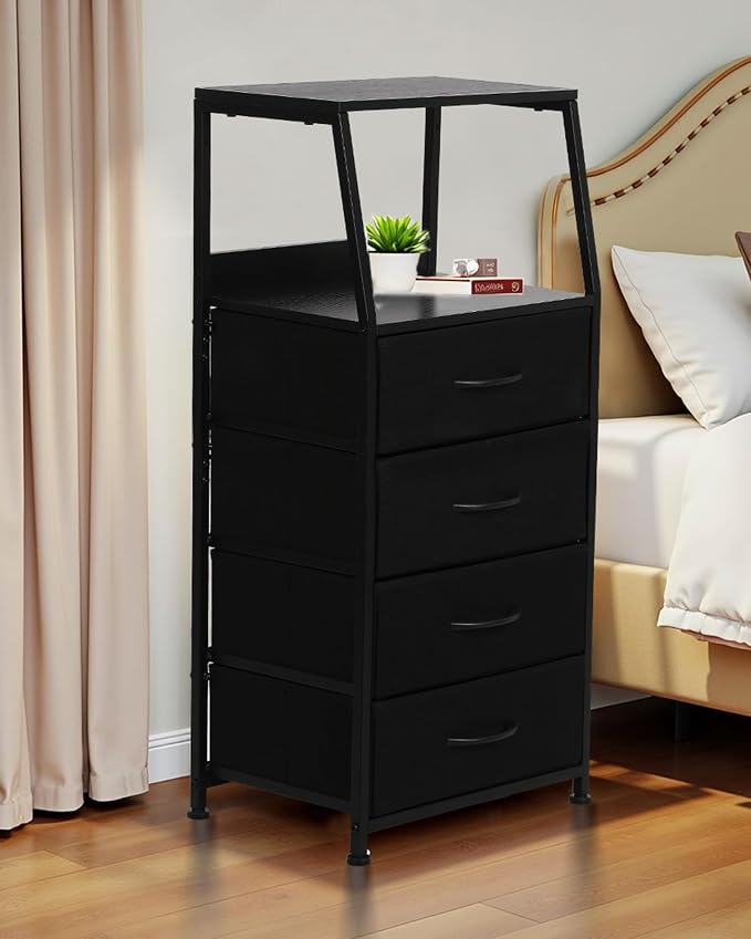 Dresser for Bedroom, Fabric Nightstand Tall Dresser & Chests of Drawers - Image 2