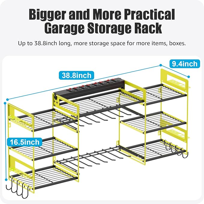 CCCEI Green Power Tool Organizer Wall Mount, Large Tools and Battery Storage - Image 4