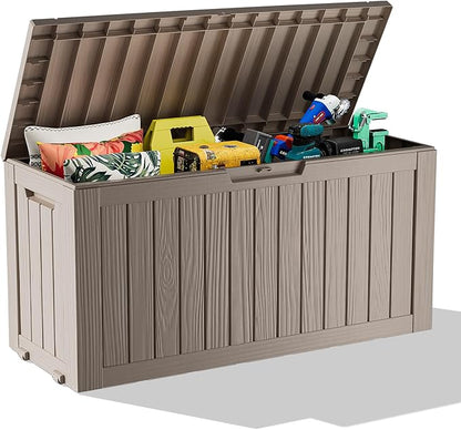 75 Gallon Resin Deck Box, Lockable Outdoor Storage Box by OutdoorLivingPerfected