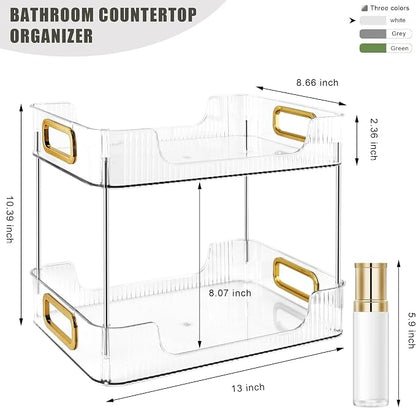2-Tier Bathroom Counter Organizer Countertop Storage, Dresser Organizer Vanity - Image 2
