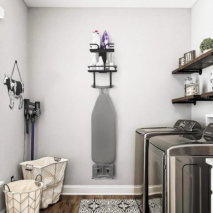 VINAEMO Ironing Board Hanger Wall Mount, 2-Layer Iron and Ironing Board Holder - Image 8