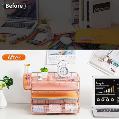 Lavatino 4-Tier Desk Paper Letter Tray Organizer - Image 7