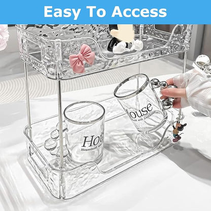 2 Tier Bathroom Counter Organizer, Makeup and Perfume Organizer Tray - Image 4