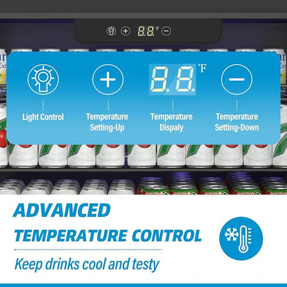 24 inch Beverage Refrigerator Cooler, 5.3 Cubic/166 Can Large Fridge - Image 6