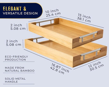 Decorative Bamboo Serving Trays - Image 3