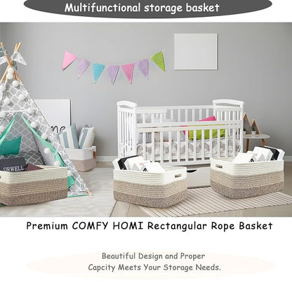 COMFY-HOMI Cotton Rope Woven Basket - Image 7