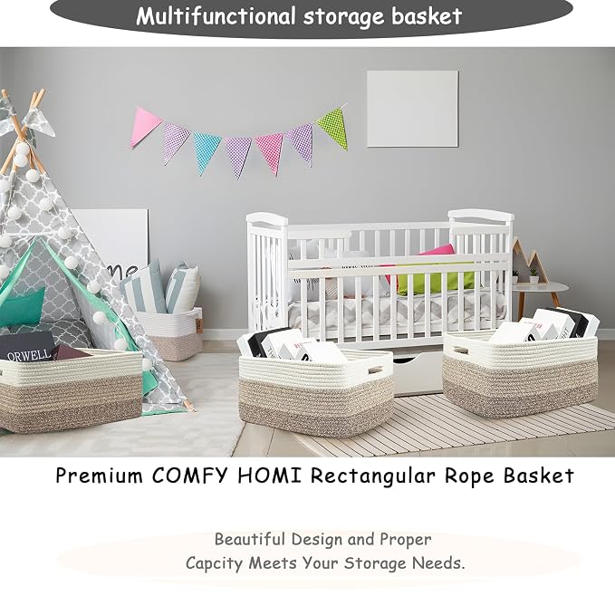COMFY-HOMI 3 pcs Large Storage Baskets - Image 6