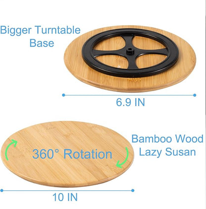 10 Inch Bamboo Wood Lazy Susan Organizer - Image 5