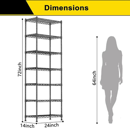 GIOTORENT 7-Wire Garage Shelving Storage Shelves, Kitchen Storage Adjustable - Image 2