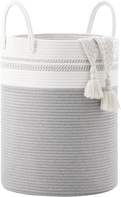 YOUDENOVA Woven Rope Laundry Hamper Basket, 58L Tall Luandry Basket, Baby - Image 4