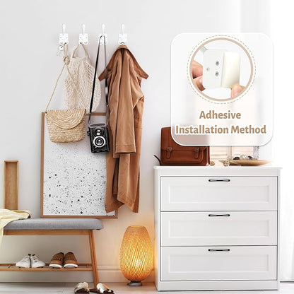 VIS'V 3 Prong Coat Hooks Wall Mount, Metal Self Adhesive Entryway Wall Hooks - Image 4