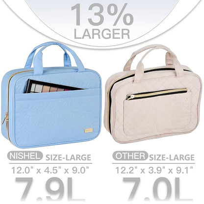 NISHEL Travel Toiletry Bag for women, Portable Hanging Organizer for Full-Sized - Image 3