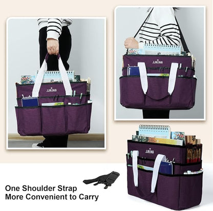JJRING Craft Organizer Tote Bag, Large Art Storage Caddy - Image 6