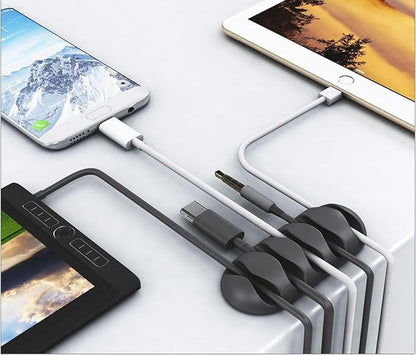 OHill Desk Cable Management Cord Organizer, 16 Pack White Self Adhesive Cord - Image 4
