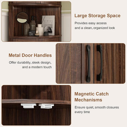 Tall Corner Cabinet, 64.7" Corner Storage Cabinet - Image 7