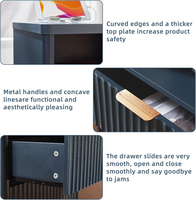 LEYAOYAO Fluted Nightstand - Image 8