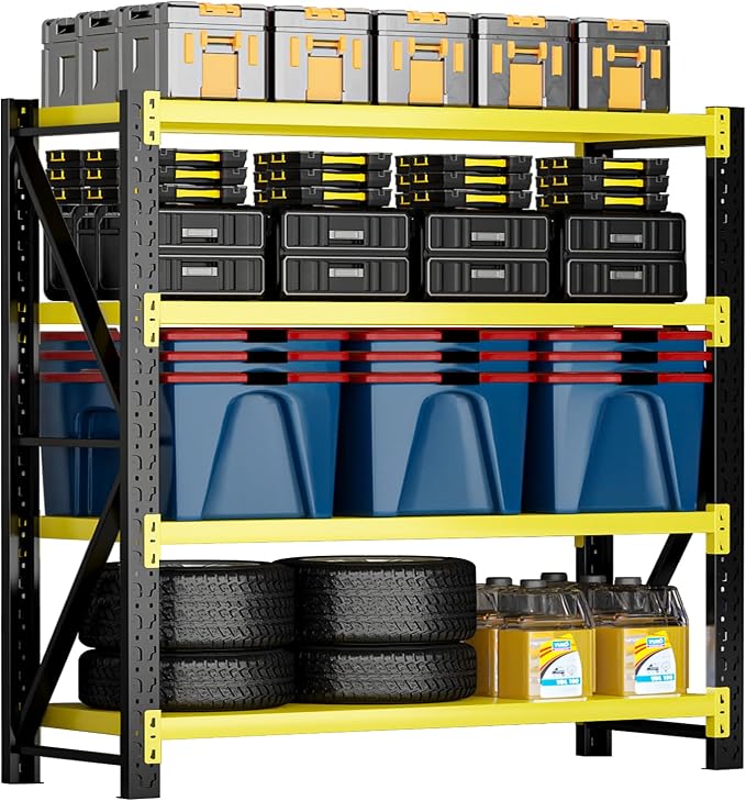 3000LBS Heavy Duty Storage Shelves, 4-Tier Adjustable Garage Organization by Qxdyt