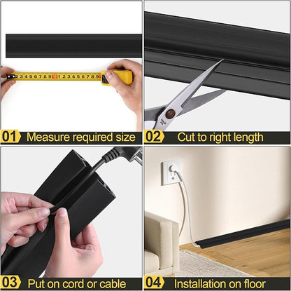 MYFAMIREA 20FT Floor Cord Cover Heavy Duty Cable Cover Protector 3 Channels - Image 5