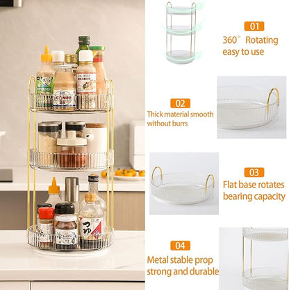360 Rotating Makeup Organizer for Vanity, Bathroom Countertop Spinning Perfume - Image 5