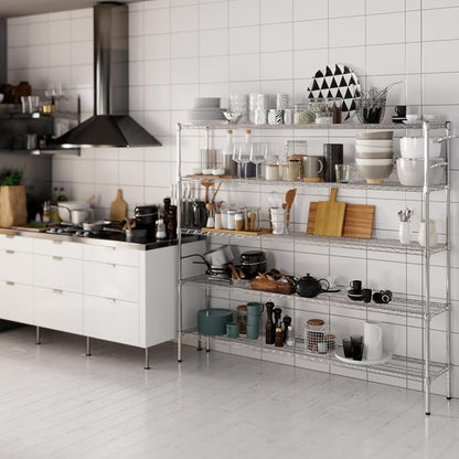 14" Deep x 72" Wide x 64" Height Wire Shelving Kit | 5-Tier | NSF Commercial - Image 2