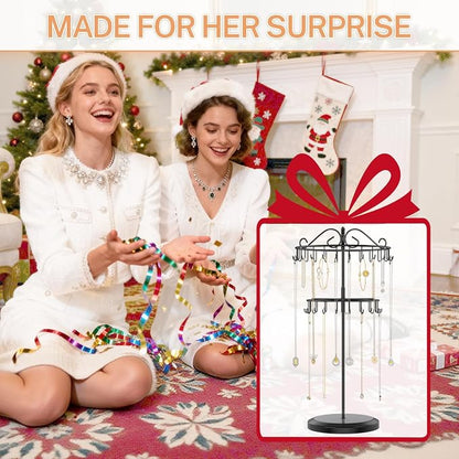 iDavosic.ly 2 Tier Rotating Necklace Holder Organizer - Image 2