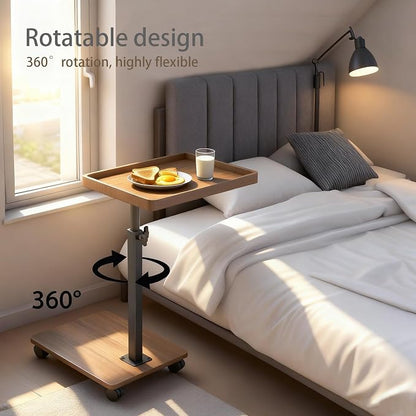 Adjustable Height Couch Tables That Slide Under Sofa, 360° Swivel Modern Tv - Image 2