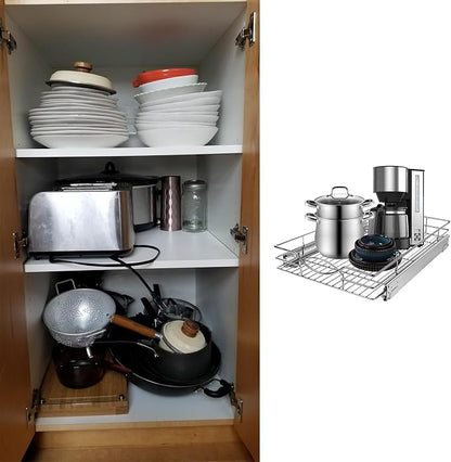 Pull Out Cabinet Organizer 26" W x 21" D, Heavy Duty Kitchen Cabinet Pull Out - Image 7