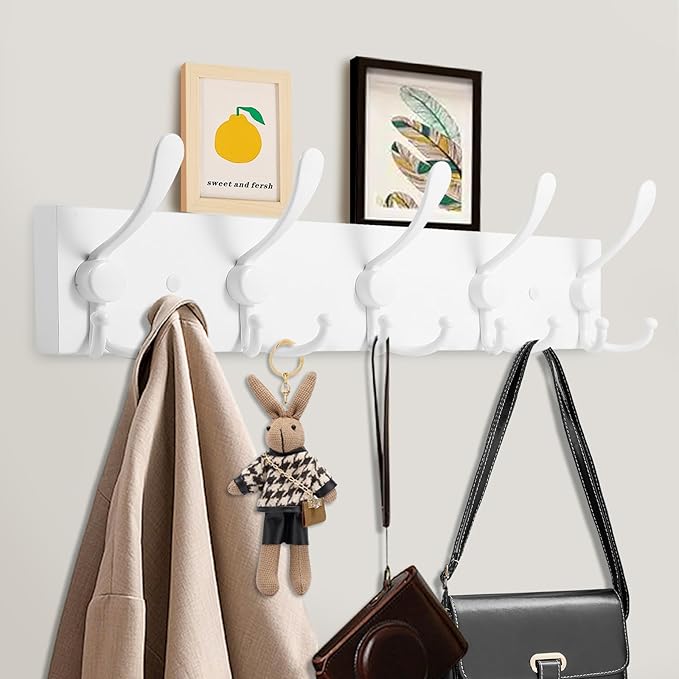 2pcs Coat Rack Wall Mount Coat Hooks Wooden Hat Rack - Image 4