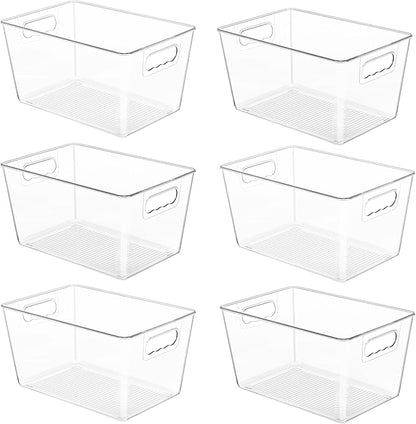 YIHONG 6 Pack Clear Pantry Organizer Bins, Plastic Containers by YIHONG