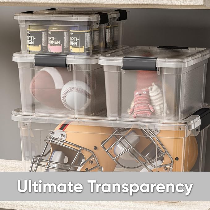 Superio Clear Storage Box with Lid, 2.3 Quart Plastic Container Bins - Image 5